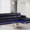Denver RAF Chaise Sectional Black