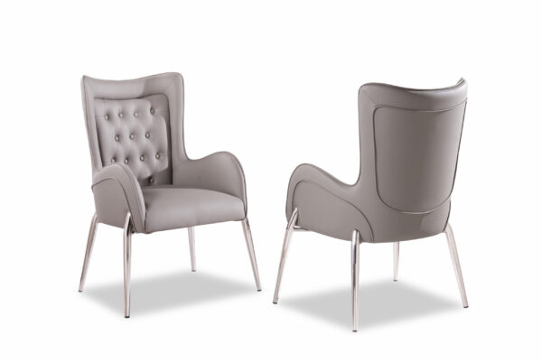 Mulan Gray & Silver Dining Chair