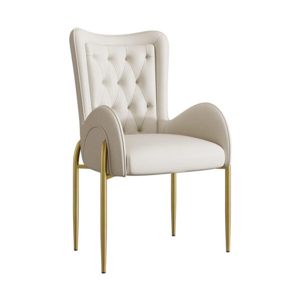 Mulan White & Gold Dining Chair