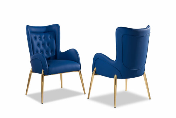 Mulan Blue & Gold Dining Chair