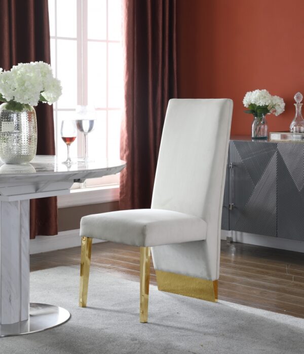 Cinderella White & Gold Dining Chair
