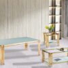 Columbus Gold/White End Table