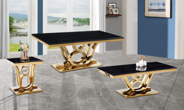 Da Vinci Gold/Black End Table