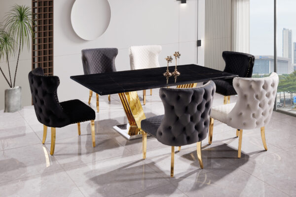 Shakespeare Gold/Black Dining Table