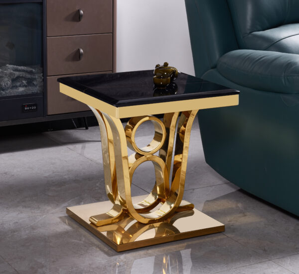 Da Vinci Gold/Black End Table
