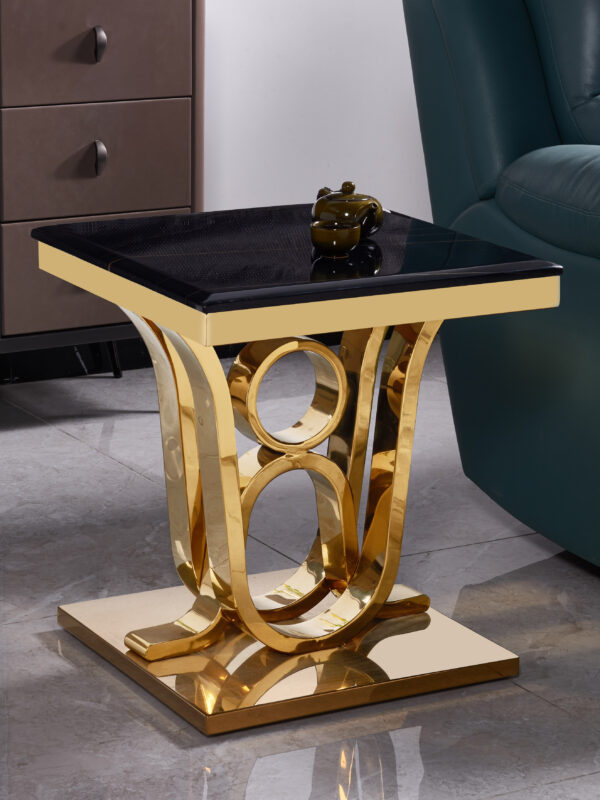 Da Vinci Gold/Black End Table