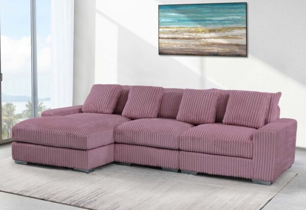 London Pink 3 Piece Sectional LAF Chaise
3-Pc RAF Sectional Right Chaise