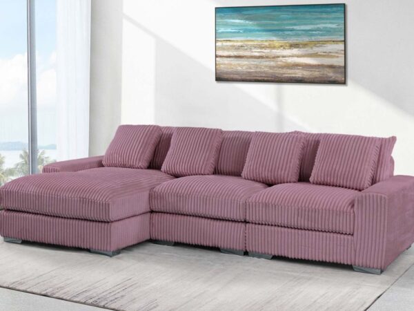 London Pink 3 Piece Sectional LAF Chaise
3-Pc RAF Sectional Right Chaise