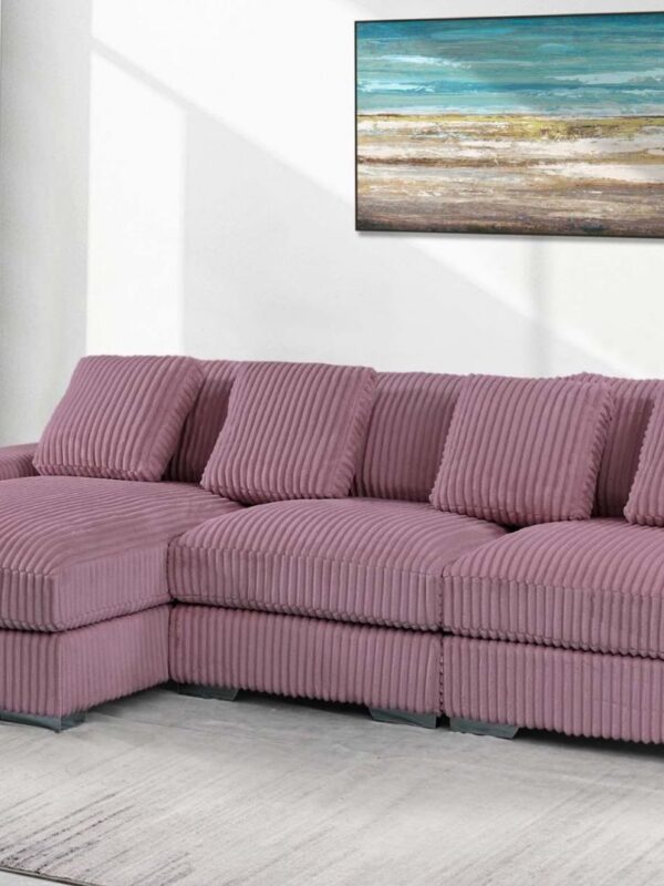 London Pink 3 Piece Sectional LAF Chaise
3-Pc RAF Sectional Right Chaise