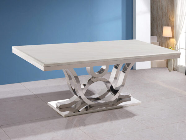 Da Vinci Silver/White Dining Table