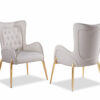 Mulan White & Gold Dining Chair