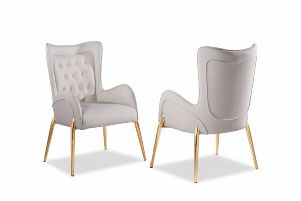 Mulan White & Gold Dining Chair