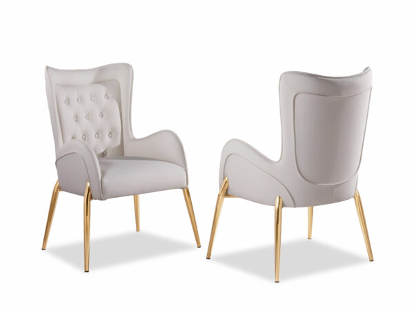 Mulan White & Gold Dining Chair