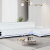 Denver RAF Chaise Sectional White
