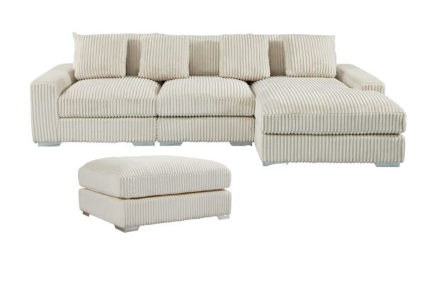 London Cream 3 Piece Sectional RAF Chaise
3-Pc RAF Sectional Right Chaise