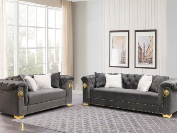 Simba Gray & Gold
Sofa + Loveseat Set
