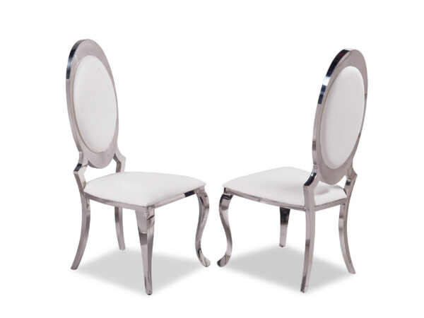 Olaf White & Silver Dining Chair
