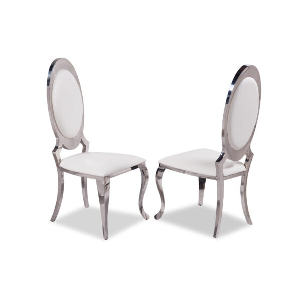 Olaf White & Silver Dining Chair