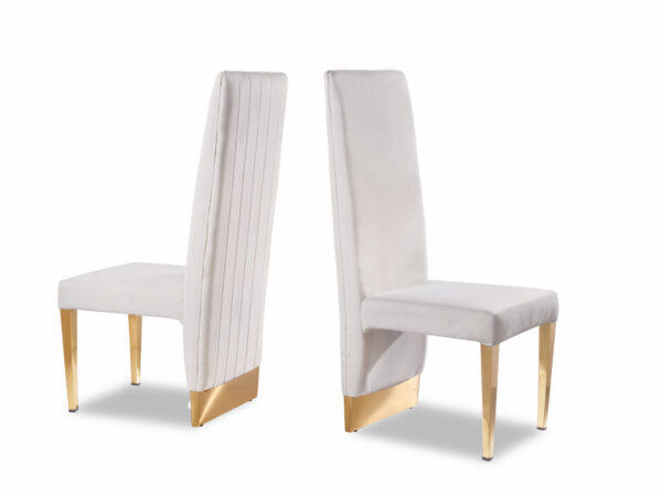 Cinderella White & Gold Dining Chair