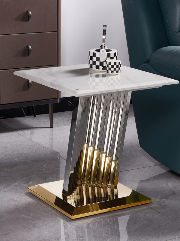 Shakespeare Silver/White End Table