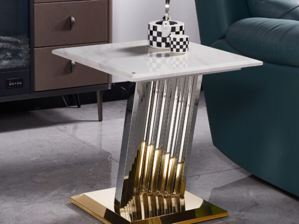 Shakespeare Silver/White End Table
