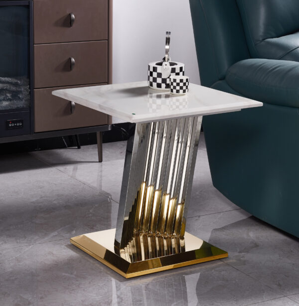 Shakespeare Silver/White End Table