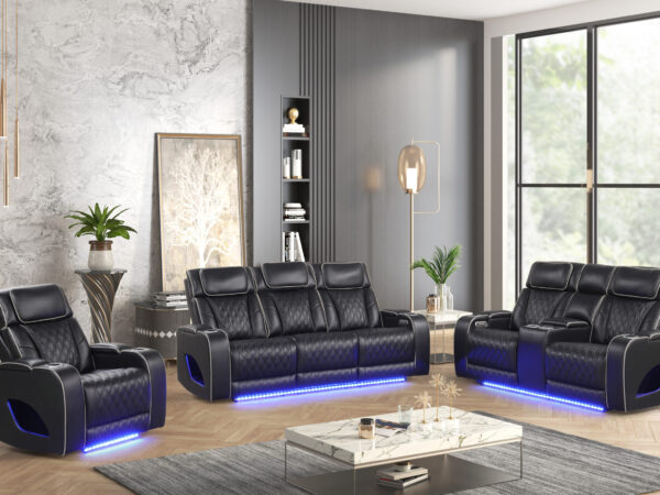 Aurora Black Loveseat