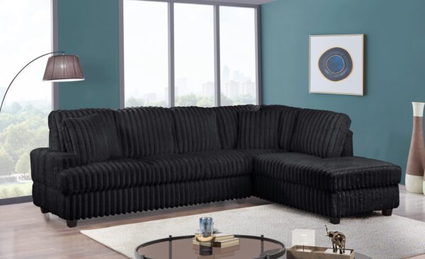 Lisbon Black
2-Pc Sectional Reversible Chaise