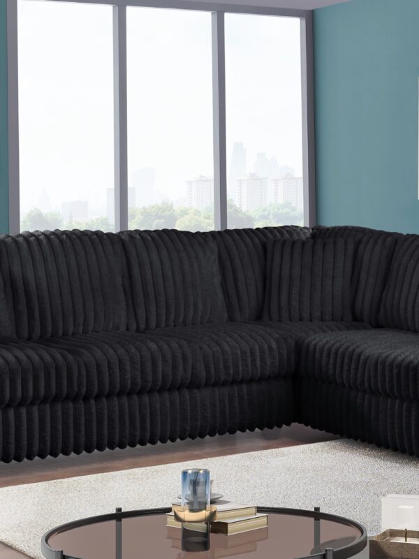 Lisbon Black
2-Pc Sectional Reversible Chaise