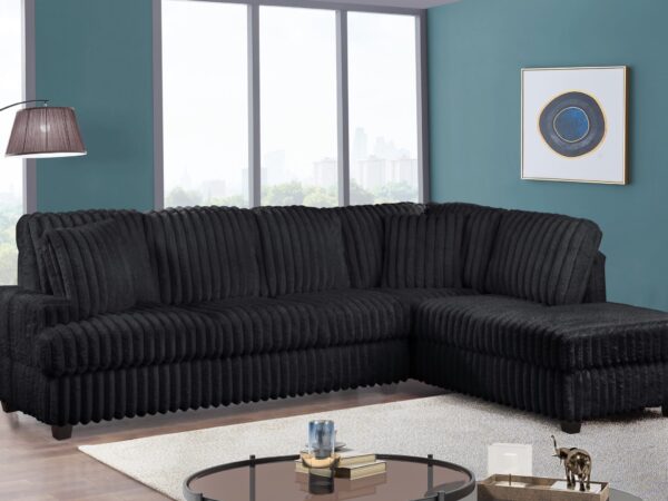 Lisbon Black
2-Pc Sectional Reversible Chaise
