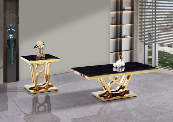 Da Vinci Gold/Black End Table