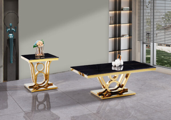 Da Vinci Gold/Black End Table