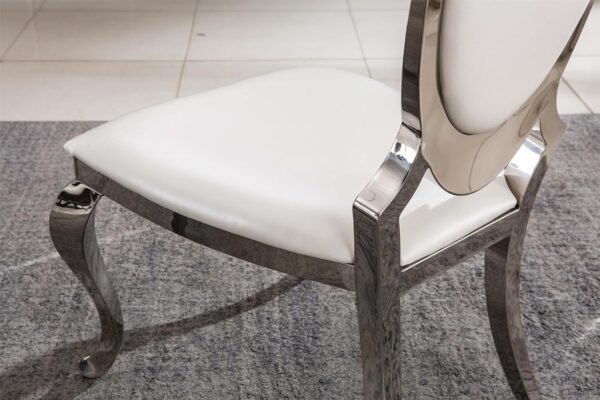 Olaf White & Silver Dining Chair