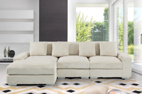 London Cream 3 Piece Sectional LAF Chaise
3-Pc RAF Sectional Right Chaise