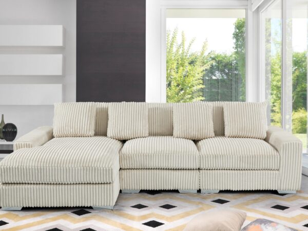 London Cream 3 Piece Sectional LAF Chaise
3-Pc RAF Sectional Right Chaise
