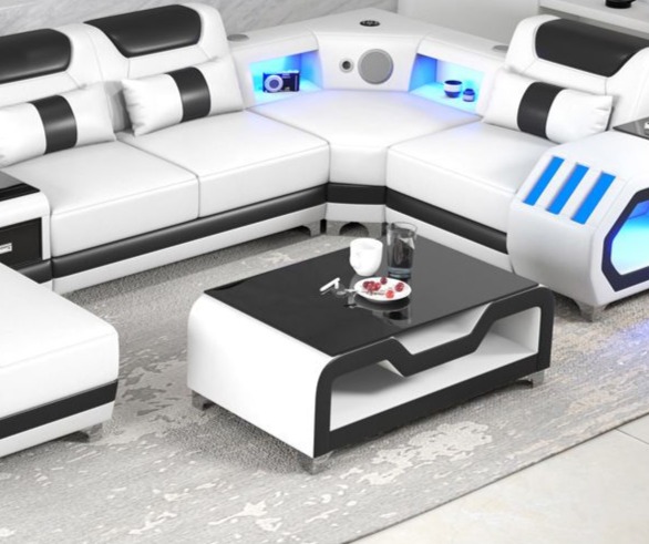 Nevada White & Black Coffee Table
