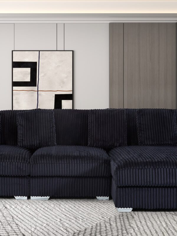 London Black 3 Piece Sectional RAF Chaise
3-Pc RAF Sectional Right Chaise