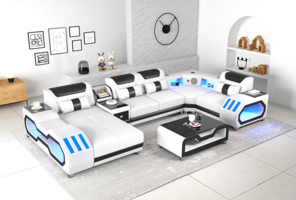 Nevada White & Black Sectional