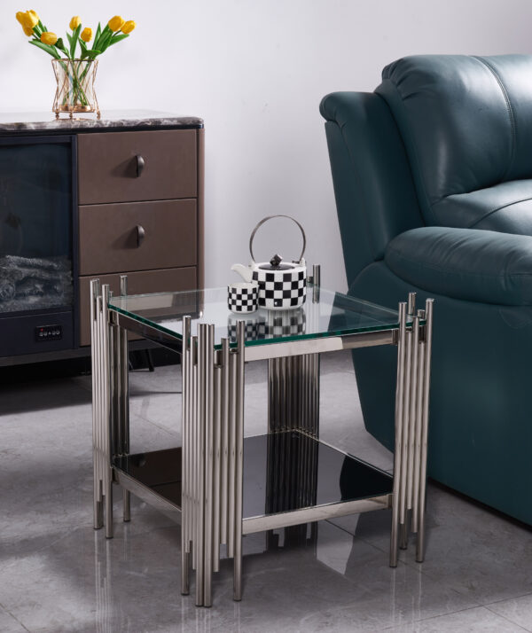 Columbus Silver/Black End Table