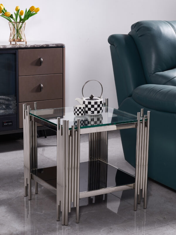 Columbus Silver/Black End Table