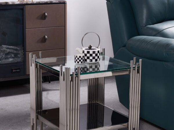 Columbus Silver/Black End Table