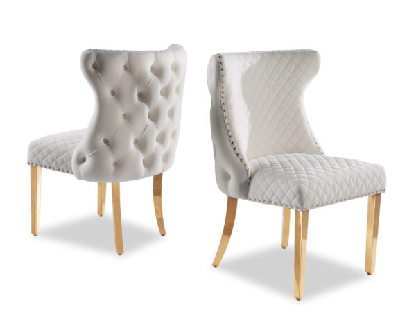 Stitch White & Gold Dining Chair