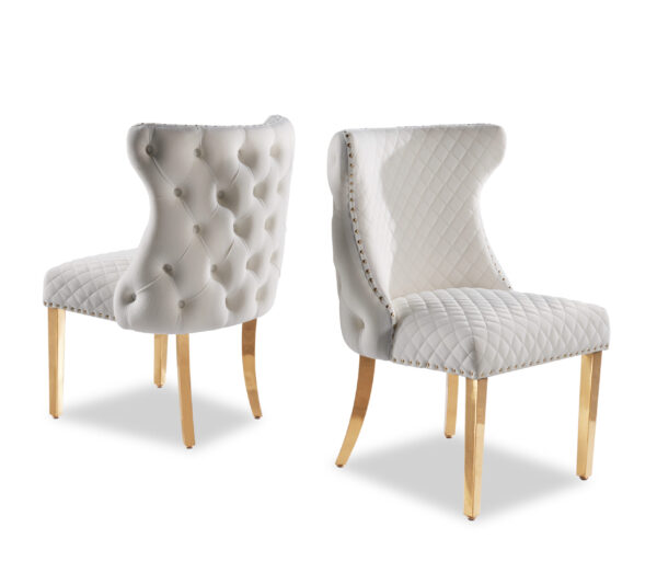 Stitch White & Gold Dining Chair