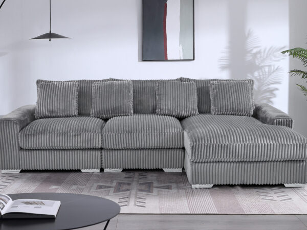 London Gray 3 Piece Sectional RAF Chaise
3-Pc RAF Sectional Right Chaise
