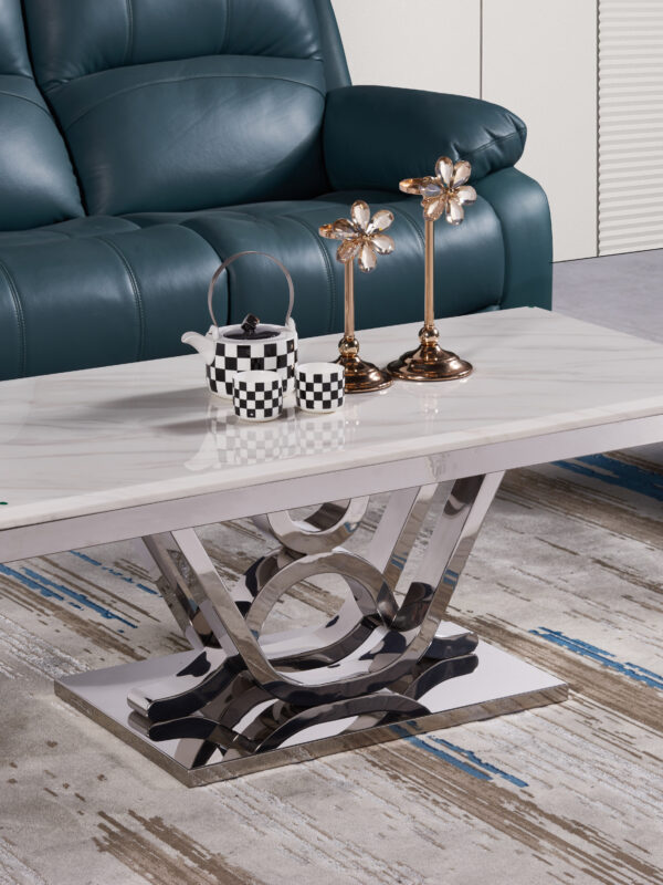 Da Vinci Silver/White Coffee Table