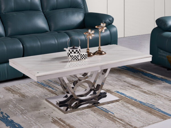 Da Vinci Silver/White Coffee Table