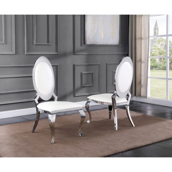 Olaf White & Silver Dining Chair