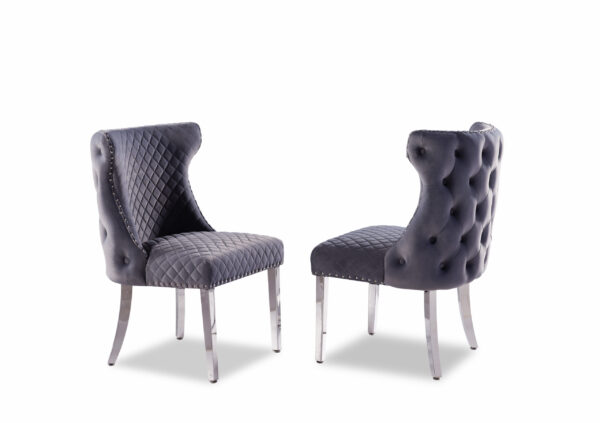 Stitch Gray & Silver Dining Chair