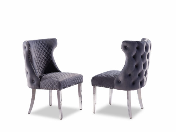 Stitch Gray & Silver Dining Chair