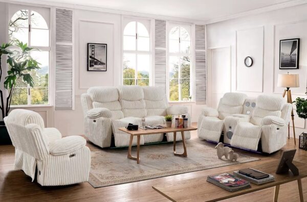 Flint Cream Sofa + Loveseat Set